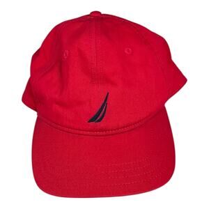 NAUTICA Baseball Cap Red Blue One Size 100% Cotton Used Outdoor Active